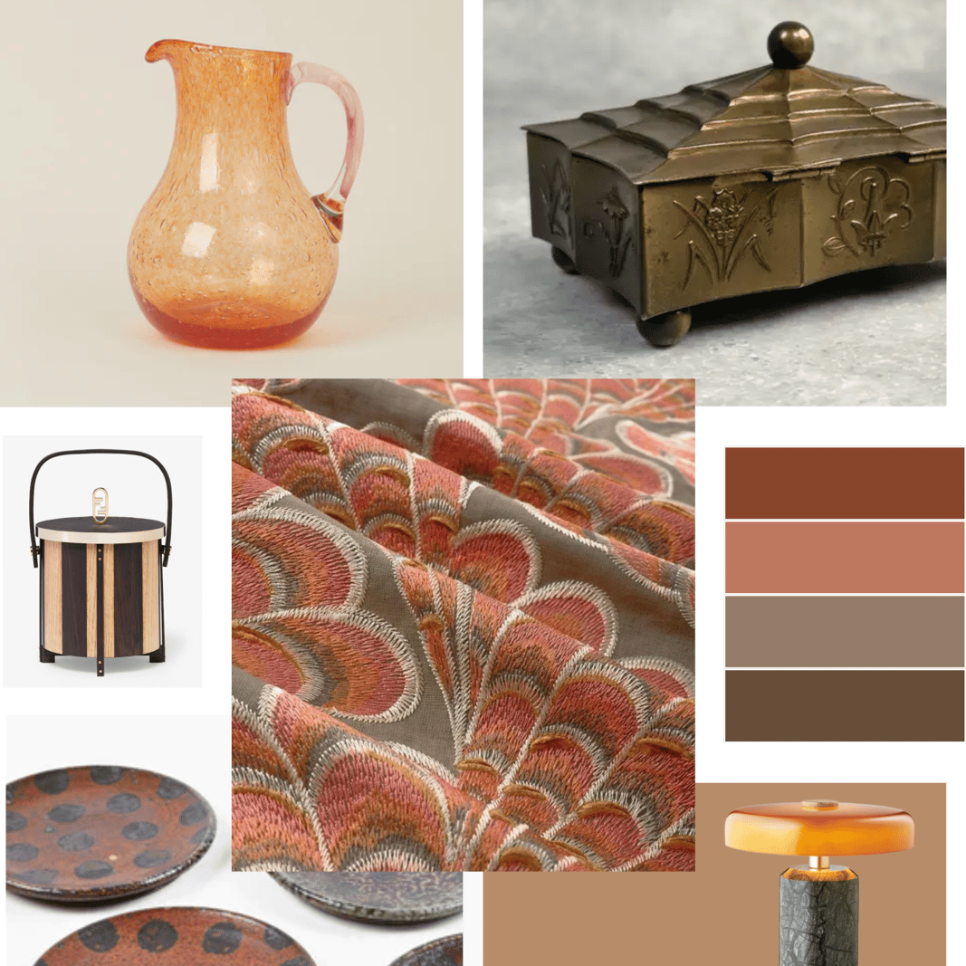 Blog Square Image Vintage Peacock Moodboard Smokey Coral