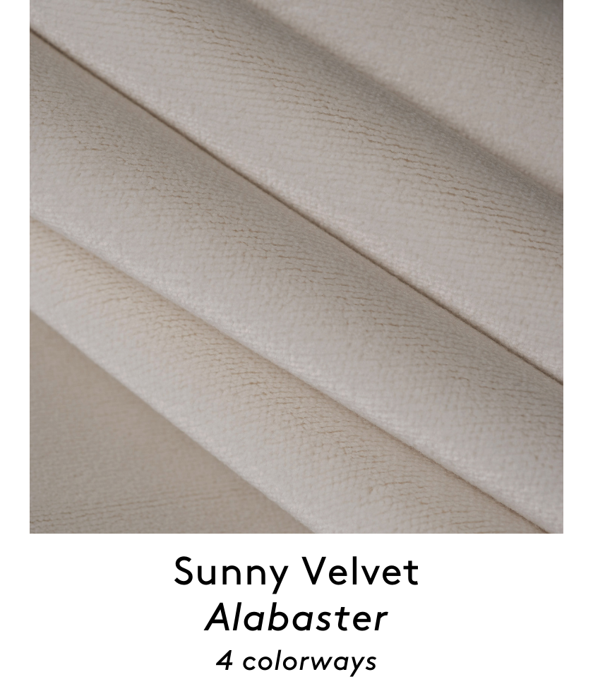 Fabric Square Sunny Velvet Alabaster