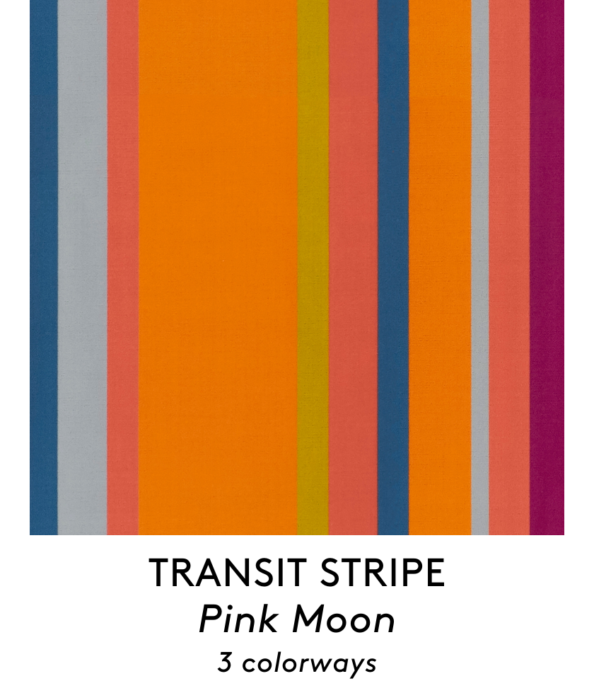Fabric Square Transit Stripe Pink Moon