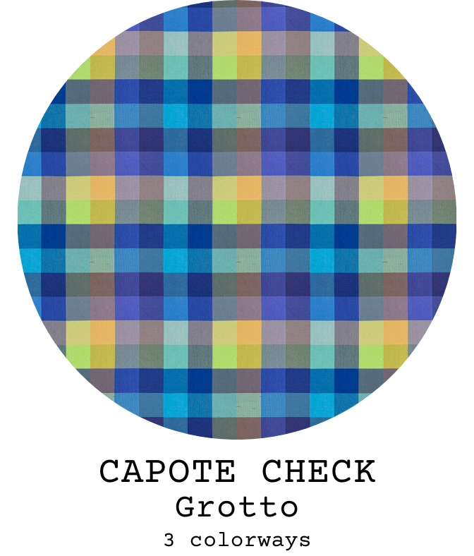 Capote Check in Grotto by S. Harris Sasha Bikoff